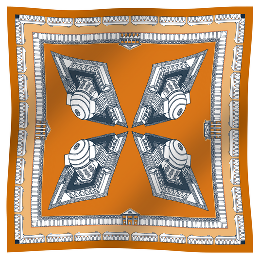 THE CHARLOTTESVILLE TUNDY SCARF IN ORANGE