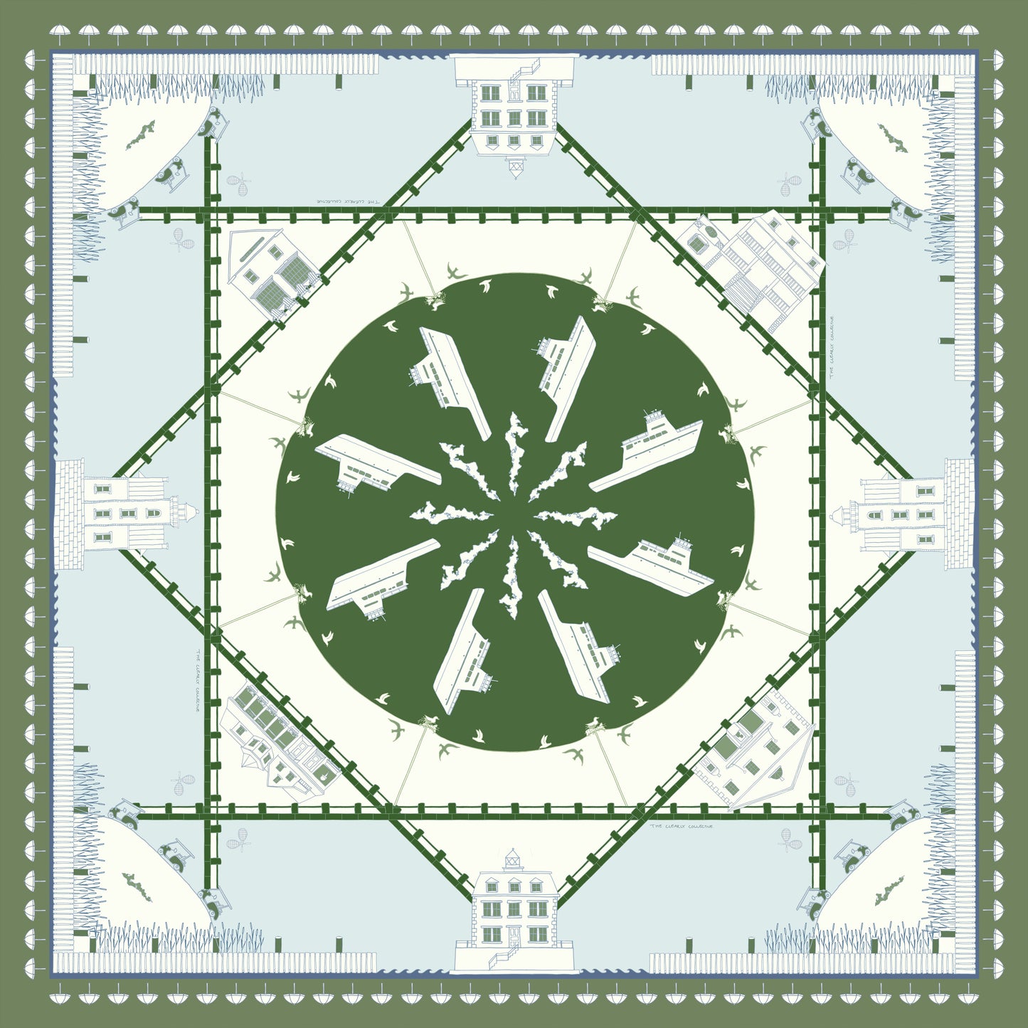 THE FISHERS ISLAND SCARF IN GREEN