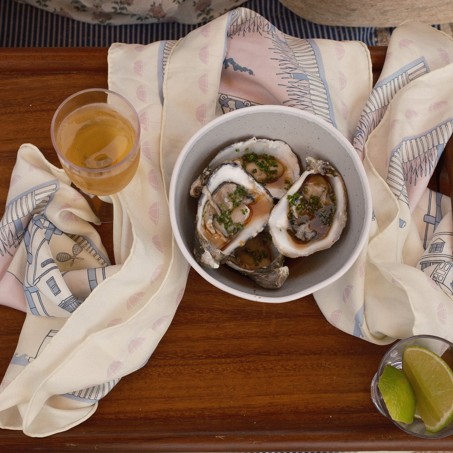 THE FISHERS ISLAND SCARF IN BLUSH