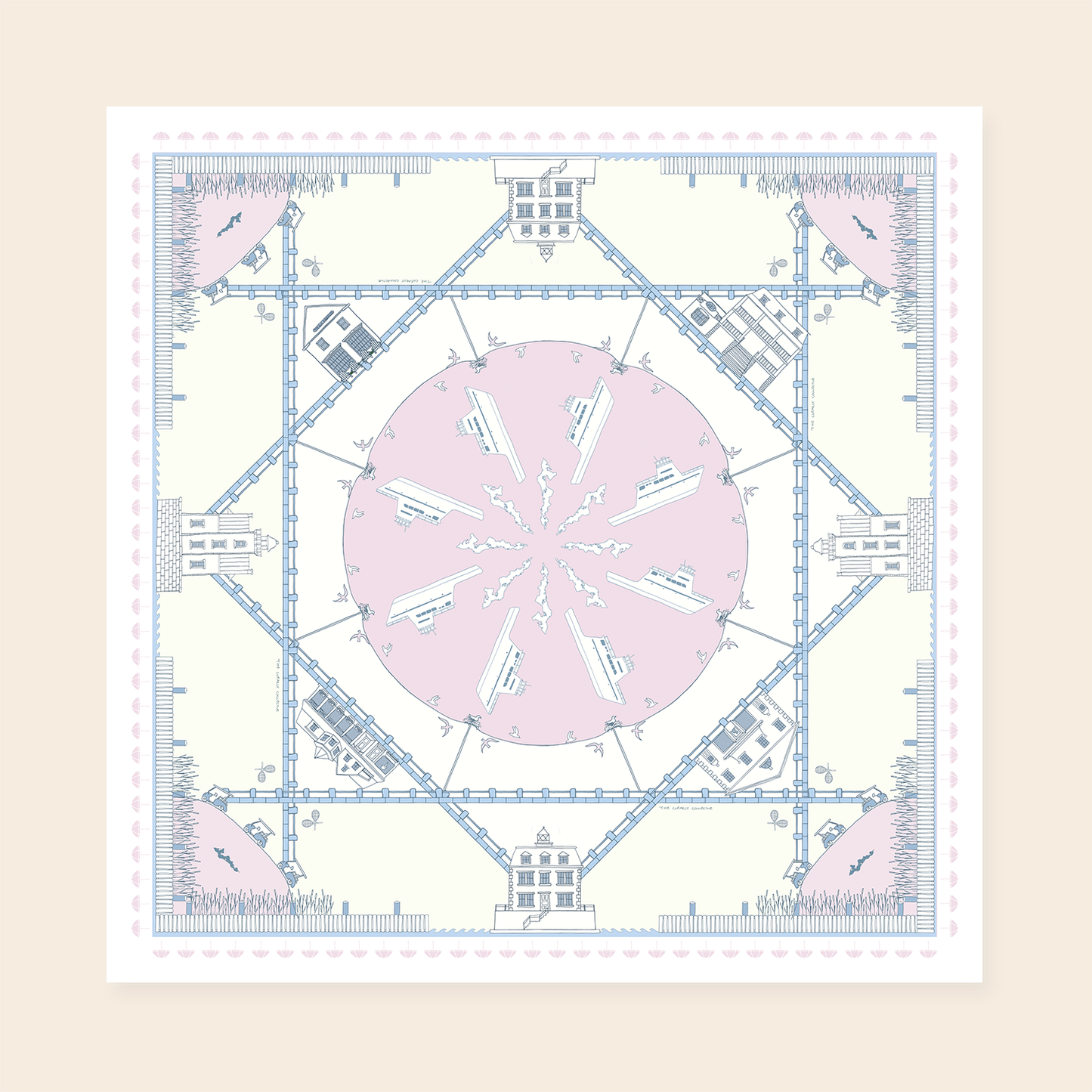 THE FISHERS ISLAND POCKET SQUARE IN BLUSH