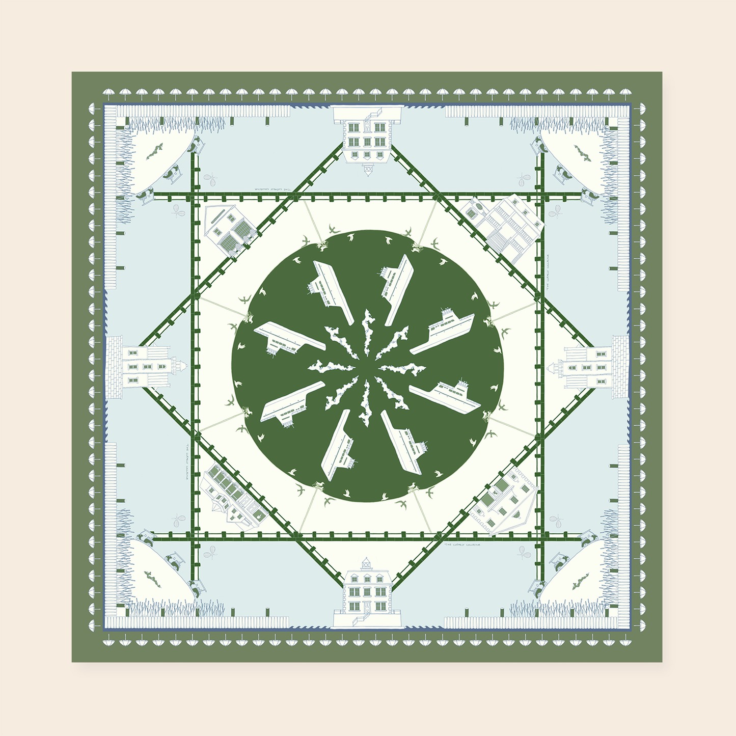THE FISHERS ISLAND POCKET SQUARE IN GREEN