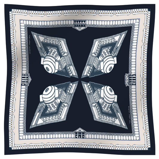 THE CHARLOTTESVILLE TUNDY SCARF IN NAVY
