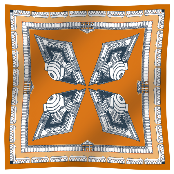 THE CHARLOTTESVILLE TUNDY SCARF IN ORANGE