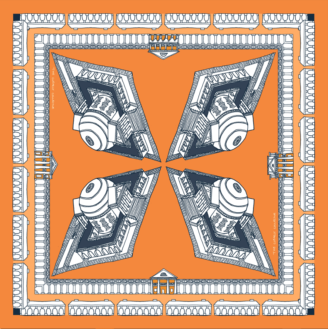 THE CHARLOTTESVILLE TUNDY SCARF IN ORANGE