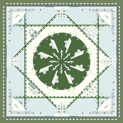 THE FISHERS ISLAND SCARF IN GREEN | Shipping 07.15