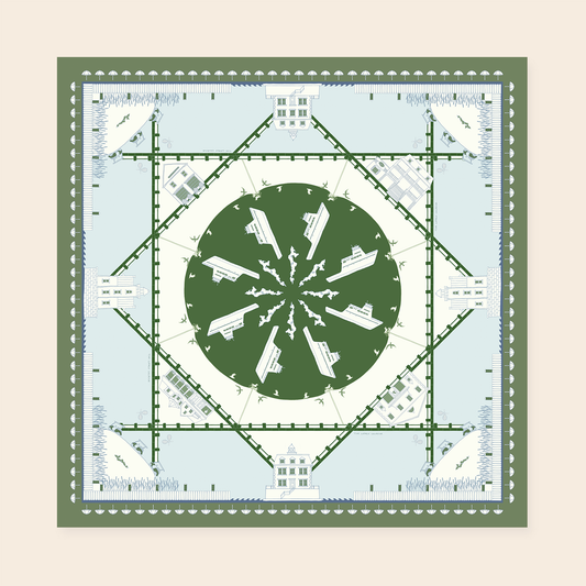 THE FISHERS ISLAND SILK POCKET SQUARE IN GREEN