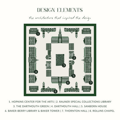 The Hanover Big Green Scarf, design elements