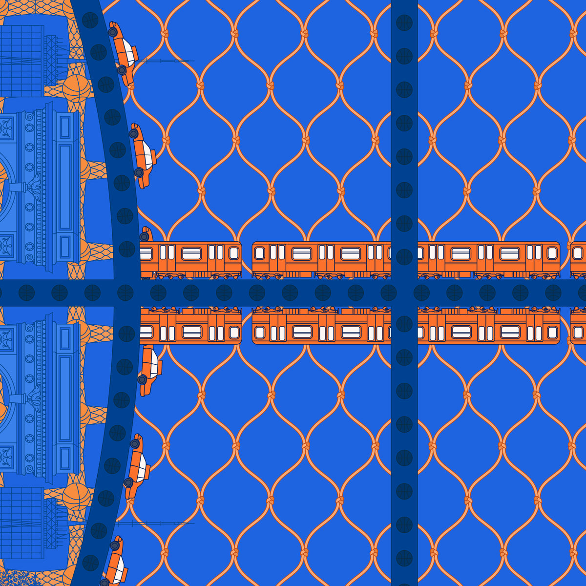 The Midtown Hoops Scarf in Blue, alternate view