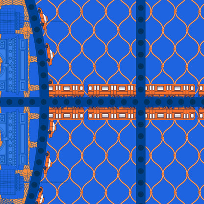 The Midtown Hoops Scarf in Blue, alternate view