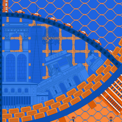 The Midtown Hoops Scarf in Blue, alternate view